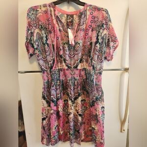 Johnny Was Sheer Burnout Velvet Dress